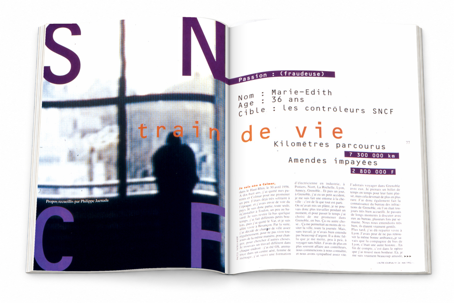 Double page L’Autre Journal — Train de vie
